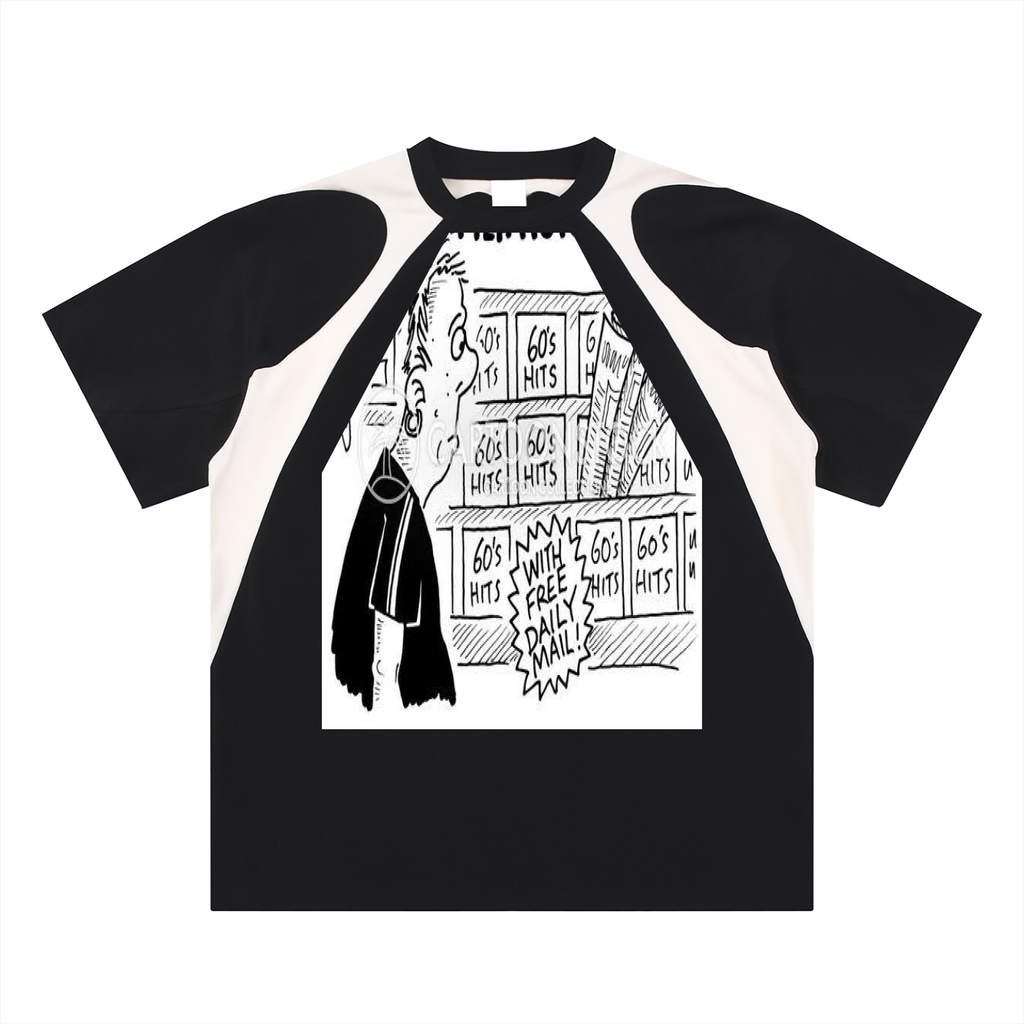 Contrast Panel Cotton T-Shirt