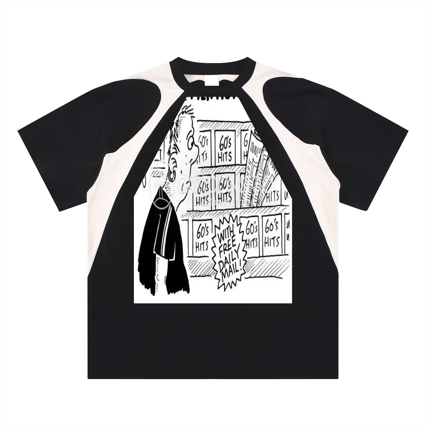 Contrast Panel Cotton T-Shirt