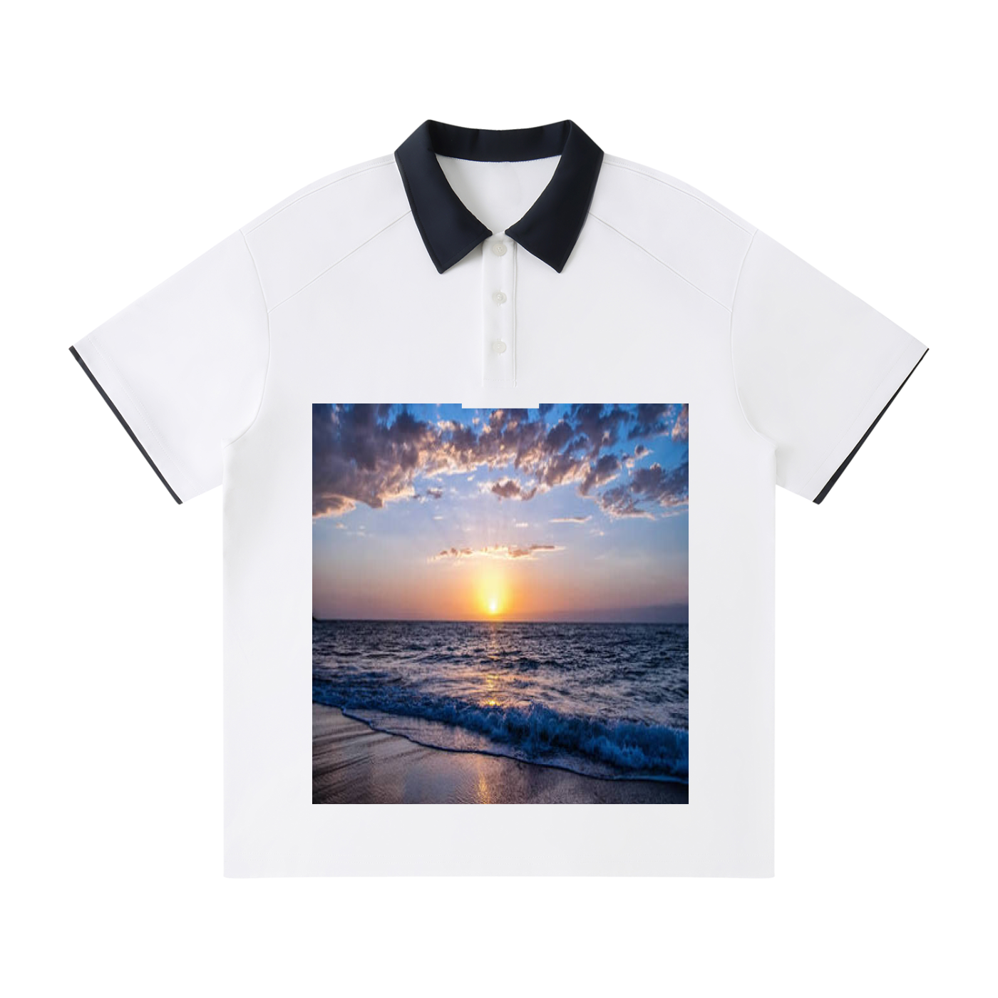 Contrast Collar Raglan Polo Shirt