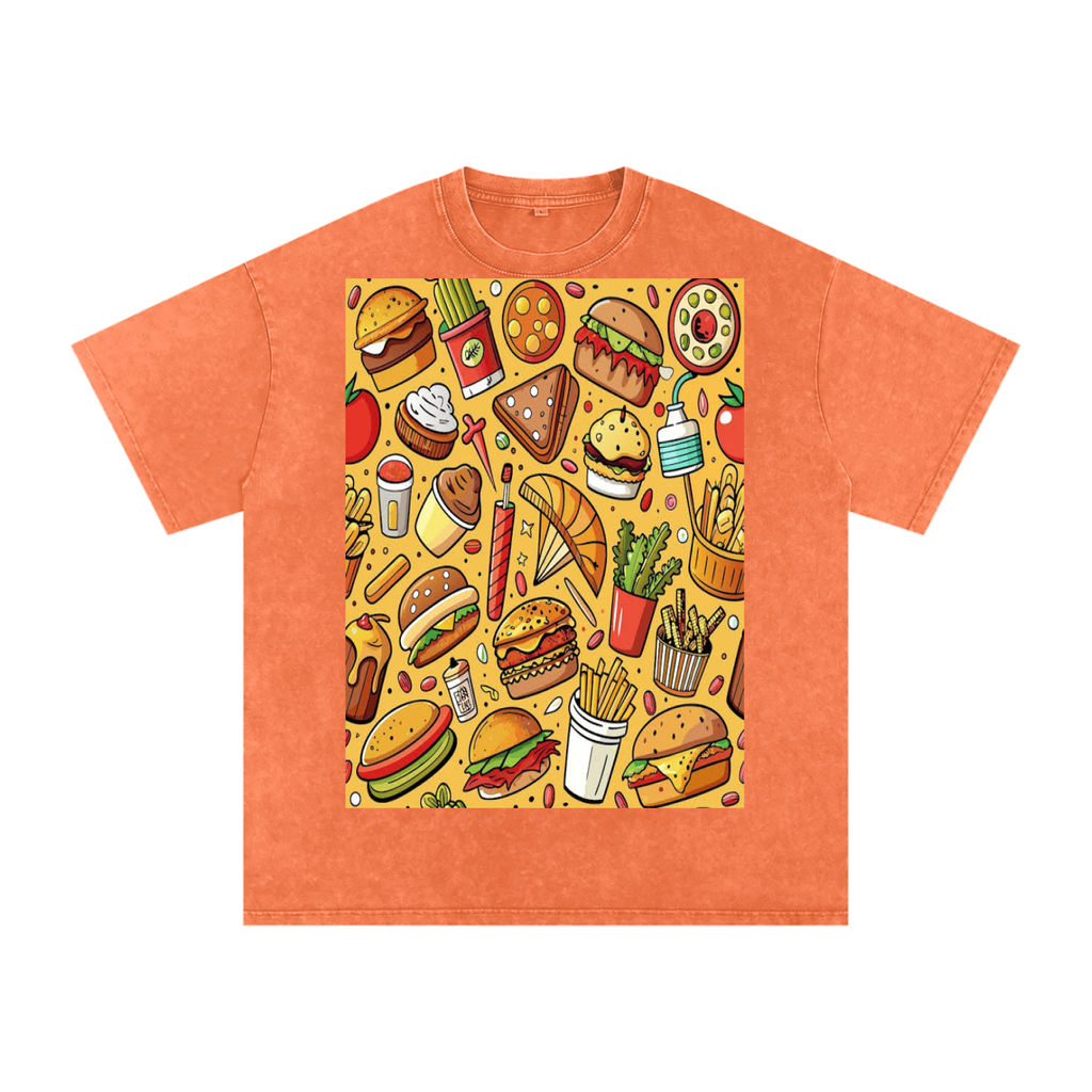Snow Washed Oversized Cotton T-Shirt