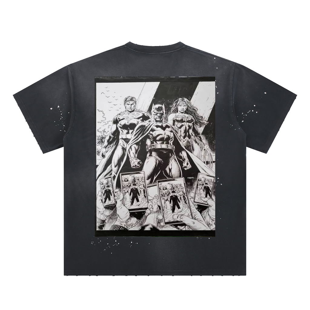 Hand-Frayed Sunfade Paint Splatter T-Shirt