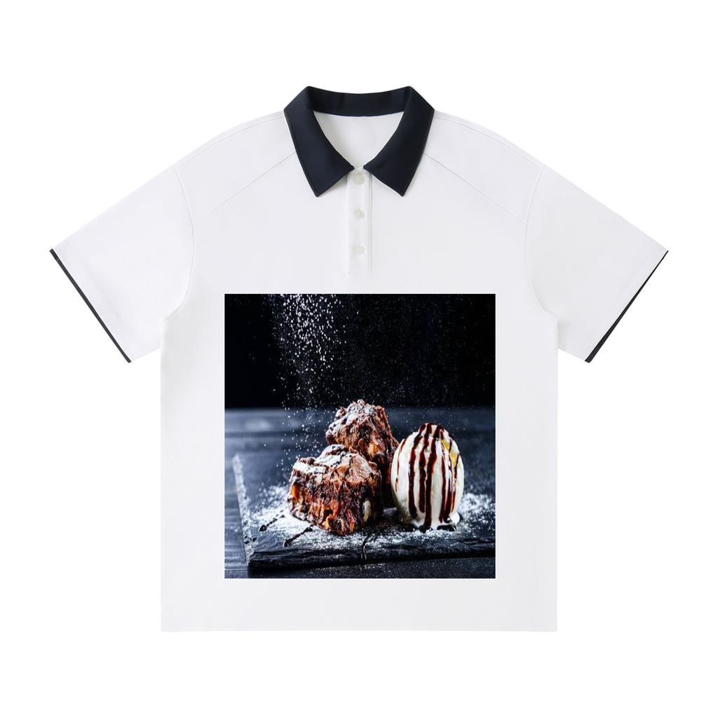Contrast Collar Raglan Polo Shirt