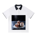 Contrast Collar Raglan Polo Shirt