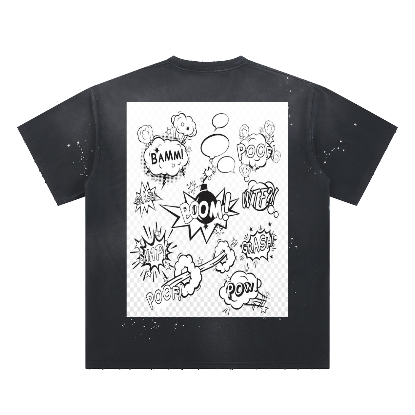 Hand-Frayed Sunfade Paint Splatter T-Shirt