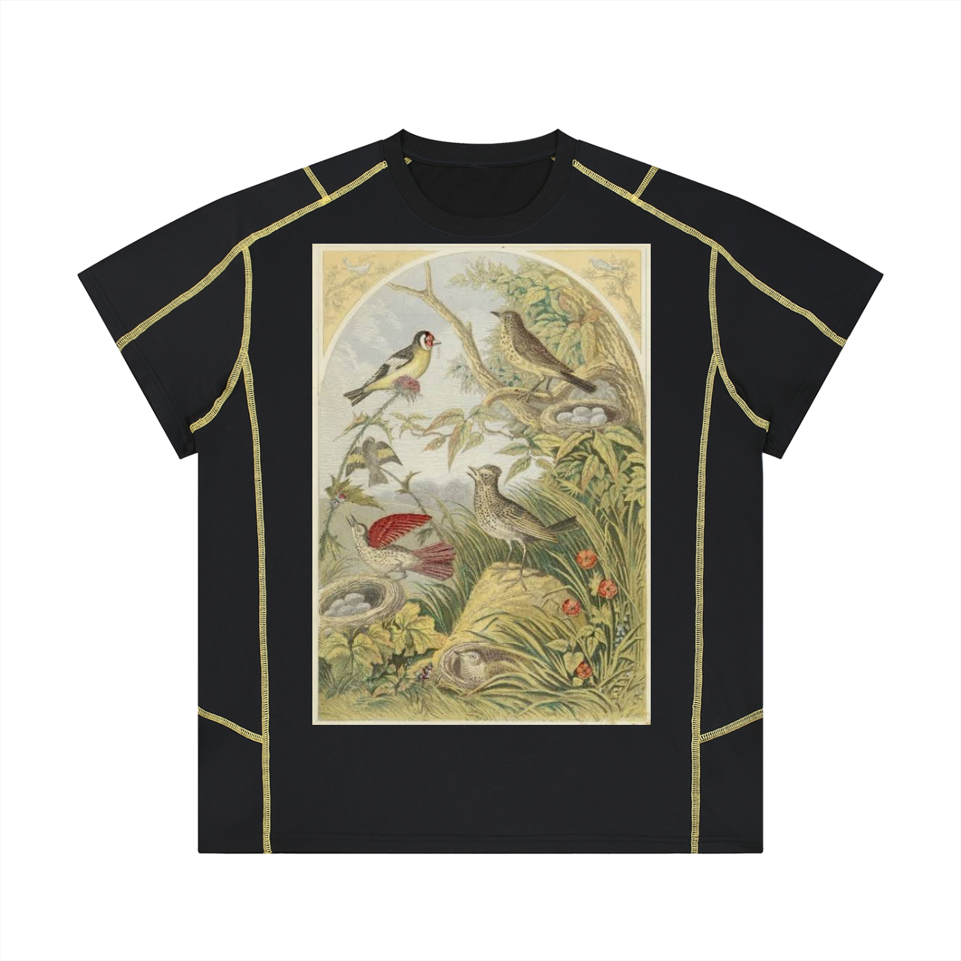 Unisex Contrast Stitch  Regular Fit T-Shirt