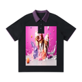 Contrast Collar Raglan Polo Shirt