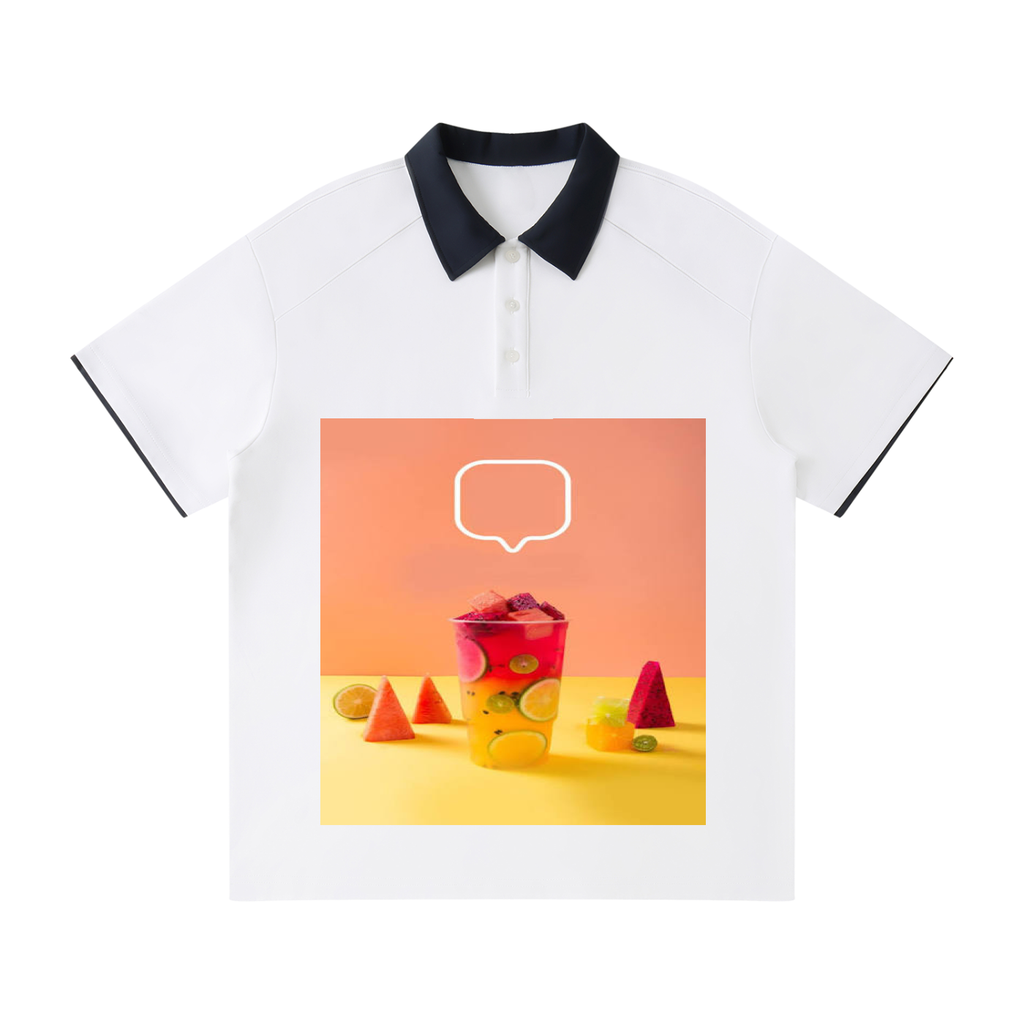 Contrast Collar Raglan Polo Shirt