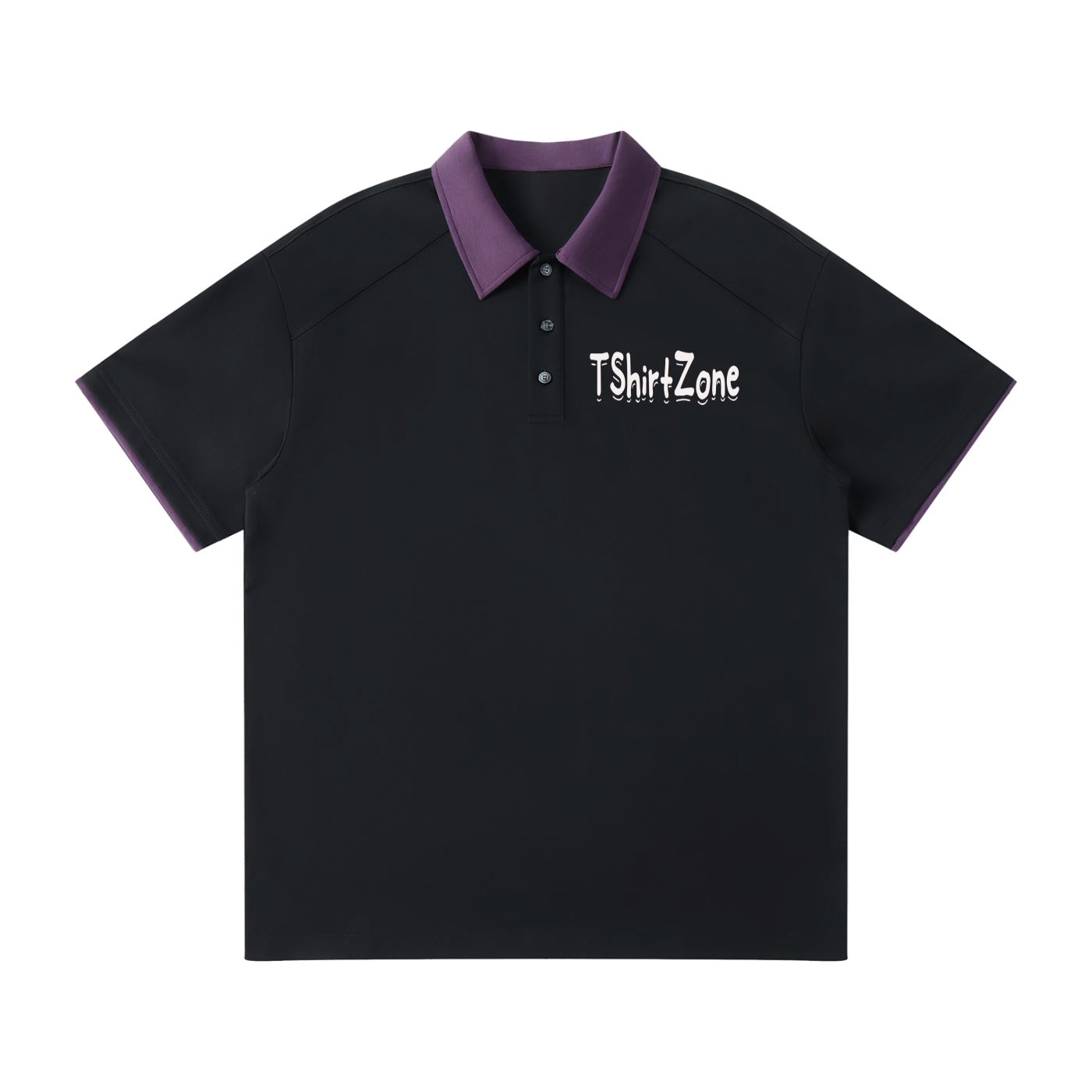Contrast Collar Raglan Polo Shirt
