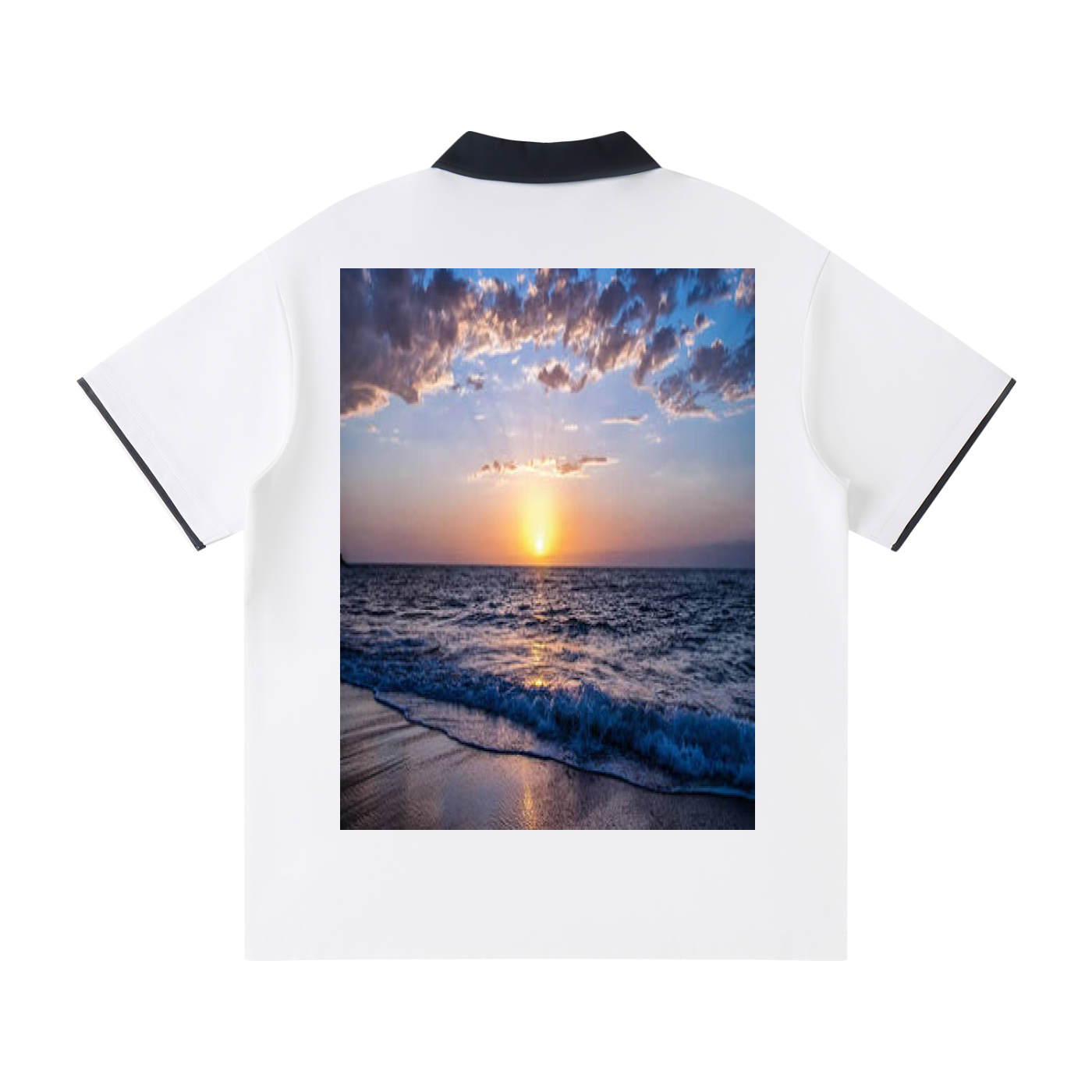 Contrast Collar Raglan Polo Shirt