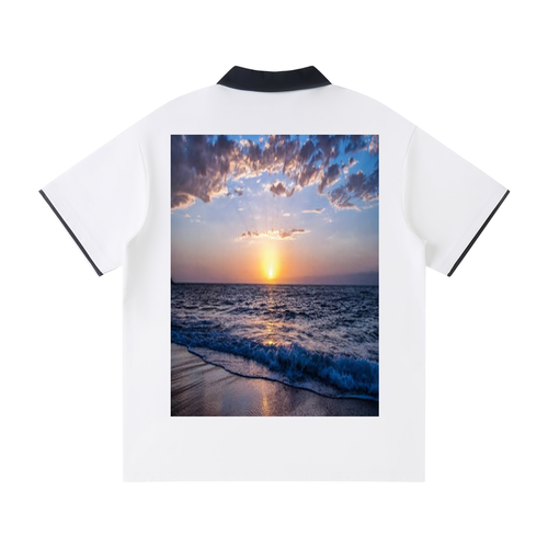 Contrast Collar Raglan Polo Shirt