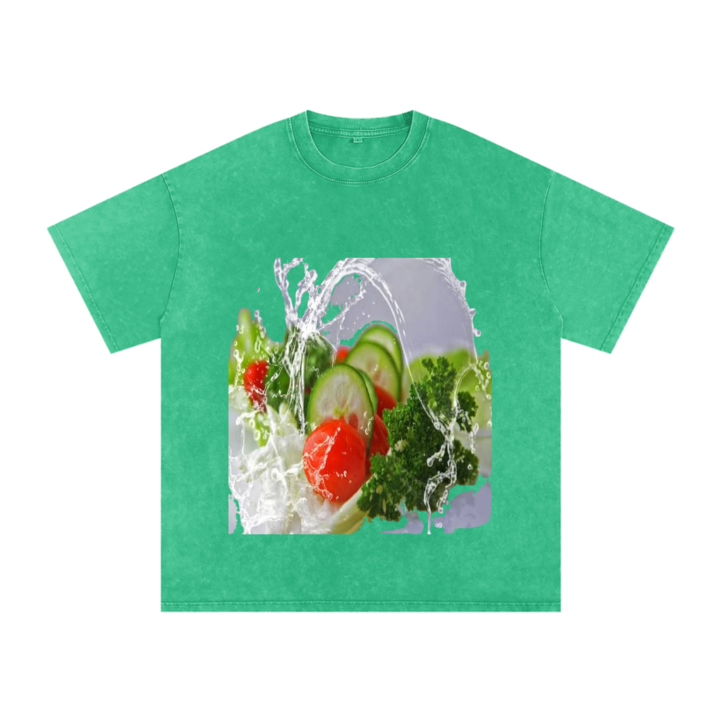Snow Washed Oversized Cotton T-Shirt