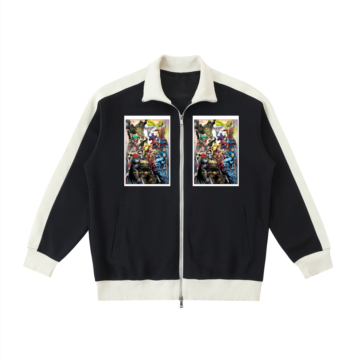 Contrast Trim Stand Collar Jacket