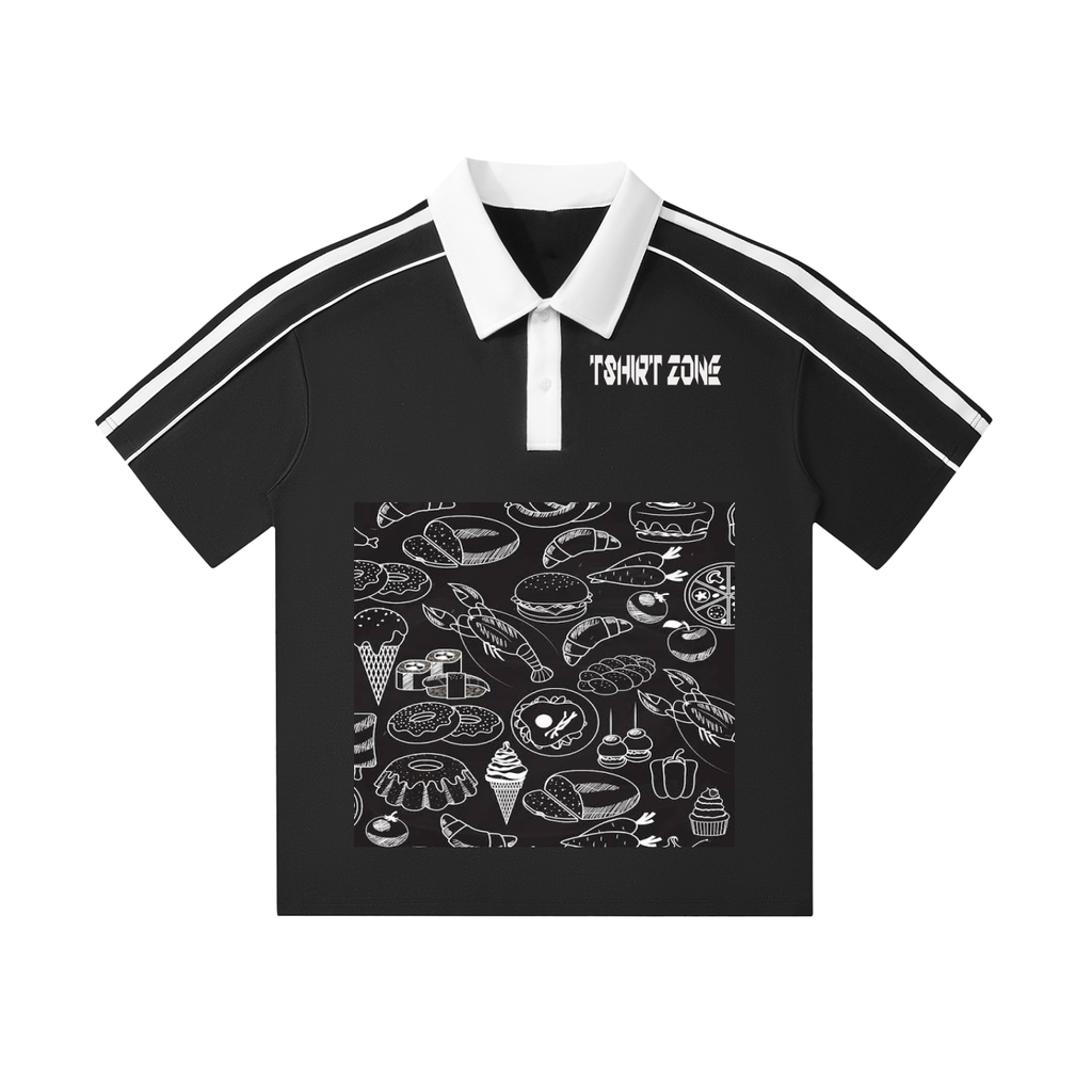 Contrast Collar Short-Sleeve Polo Shirt