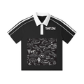Contrast Collar Short-Sleeve Polo Shirt