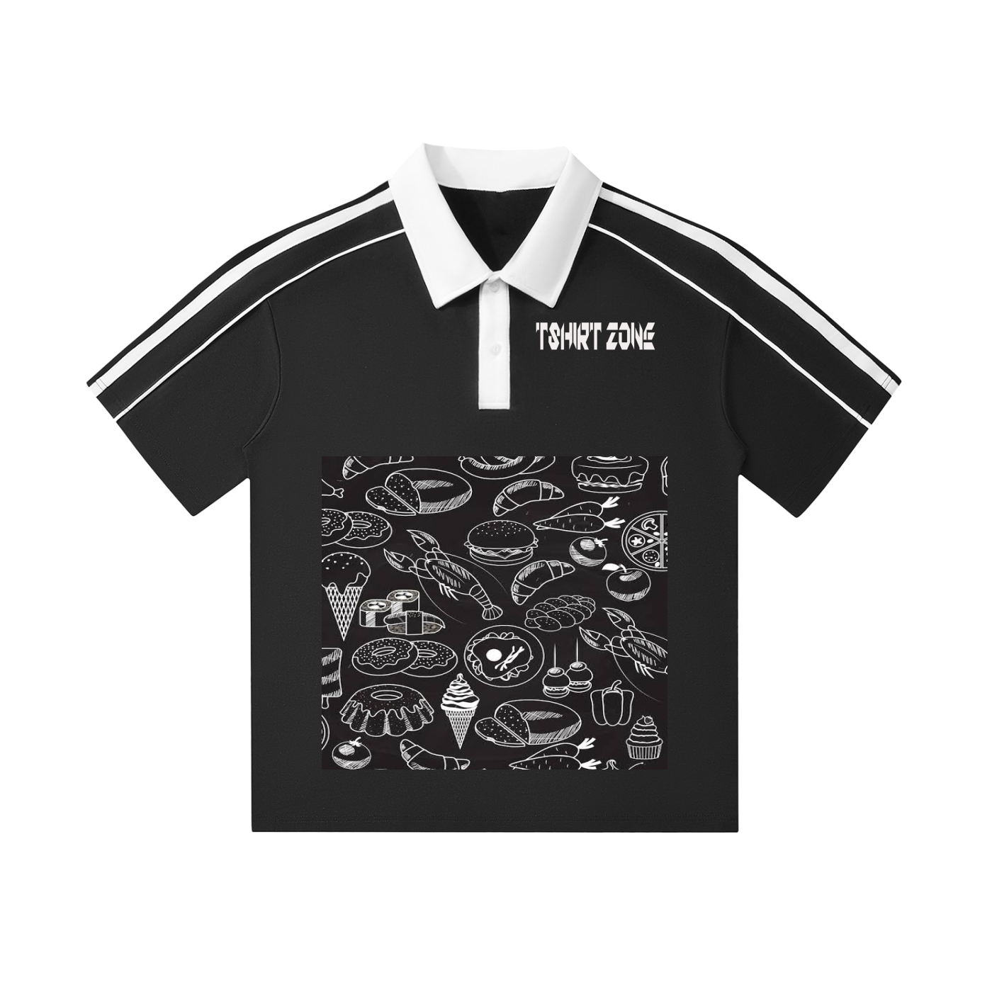 Contrast Collar Short-Sleeve Polo Shirt